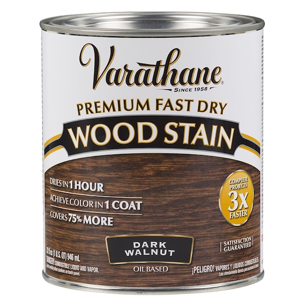 Rust-Oleum 1 Qt Dark Walnut Varathane Premium Fast Dry Wood Stain 262006 - main
